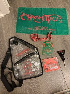 Lady Gaga Chromatica Clear Backpack - Green/Red